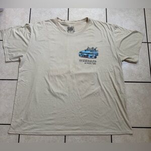 Weekend Ride Beige Graphic Tee with Blue Car